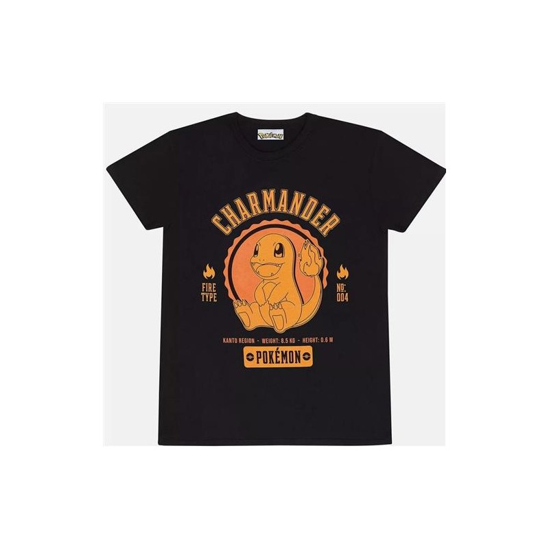 Heroes Inc. - Maglietta T-shirt Pokemon Collegiate Charmander Taglia XL